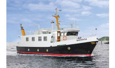 Das Motorschiff Nordica auf See